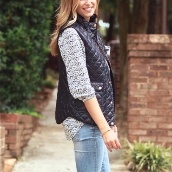 J. Crew Shiny Quilted Puffer Field Puffer Down Vest Metro Size XS - Picture 3 of 7